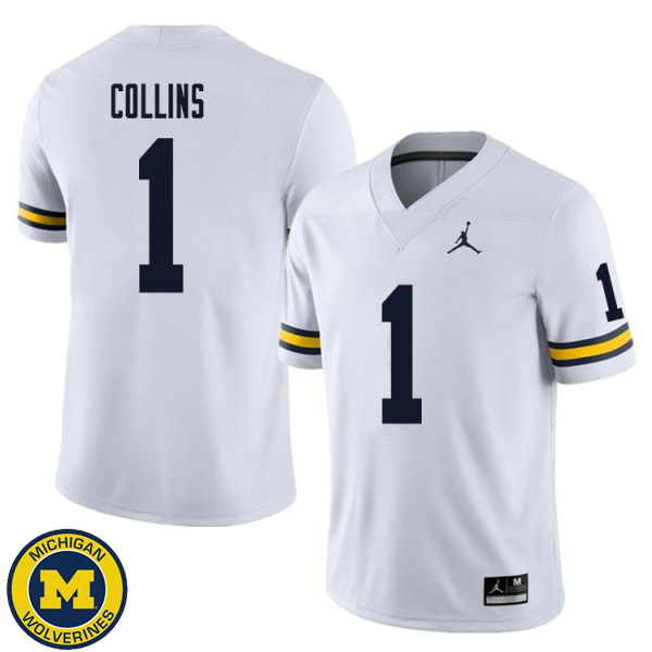 Men Michigan Wolverines #1 Nico Collins White Fashion Football Jersey